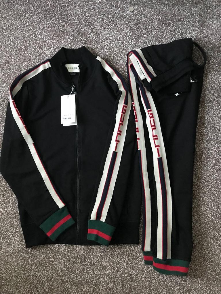 mens black gucci tracksuit